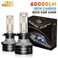 K5C H7 LED 60000LM Headlights Canbus 8000K H1 H4 H11 9012 HIR2 H8 H9 9005 9006 HB3 HB4 High Power 6000K 5570 CSP Chips