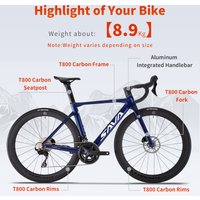 SAVA New A7L /A7L Pro Carbon Fiber Road Bike with Shimano 105 R7100, 24-Speed Hydraulic Brakes, Adult Racing