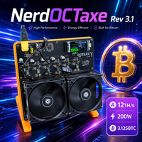 NerdOCTAXE Rev3.1 12TH/s 200W SHA256 Algorithm Btc Solo Miner Family Personal Blockchain Virtual Coin Lotto Machine