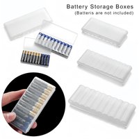 White Portable Waterproof Hard Plastic Battery Storage Box Multi-Slot Travel Case for Batteries