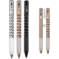 Geometric Metal Crinkle Pen Fidget Stress Relief Metal Shape Shifting Switchpen 0.5mm Retractable Gel Pen School Office Supplier