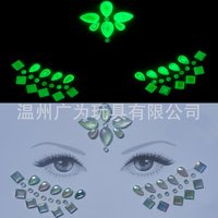 Style Glow Face Tattoos Halloween Temporary Body Stickers for Rave Carnival Music Concert Festival Party Makeup