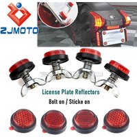 AliExpress Aizome 2 / 4 / 8pcs Motorcycle Red Round Mini Safety Stick On & Bolt On License Plate Reflector For Street Bike Scooter Touring Cruiser
