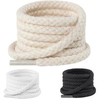7MM Thick Cotton Rope Shoelaces, Durable Braided Laces for Casual Shoes Sneakers & Outdoor Footwear 100/120/140/160/180CM Length
