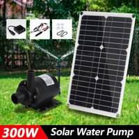 300W Solar Panel Power Bank 800L/H WaterPump Set Ultra-quiet Submersible Water Pump Motory Fish Pond Garden Fountain Decoration