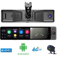 Rearview Mirror Dash Cam 3 Channel With Special Bracket Car Cameras Android 13 OS 8 Core 4G RAM+64G ROM Carplay & Android Auto