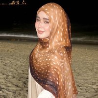 Watercolor Print Muslim Hijab Deer Skin Design Scarf for Women Soft Breathable Rayon Cotton Shawls Lightweight Islamic Turban