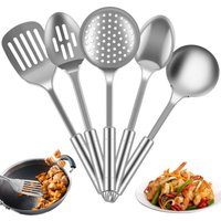 5Pcs Cooking Utensil Set, 11 PCS Stainless Steel Kitchen Utensil Set, Nonstick Kitchen Spoons Spatula Cookware Set
