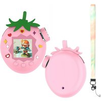 Portable Soft Silicone Protective Case for Tamagotchi Paradise, 360° Shockproof Anti-Lost Shell with Lanyard