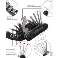 AliExpress NONE 16 in 1 Multipurpose Bike Repair Tool Kits Bicycle Multi Tool Screwdriver Tire Levers Hex Spoke Wrench Folding Repair Tools