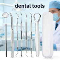 5/7pcs Ergonomic Easy Carry Teeth Cleaner,Reusable Stainless Steel Interdental Dental Hygiene Tools Portable for Travel Daily
