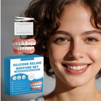 Silicone Reline Denture Set Perfect Fit Oral Repair Missing Broken Tooth High Durable Natural Appearance Portable Fake Teeth Kit