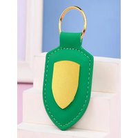 Creative Leather Car Keychain Personalized Exquisite Shield Car Keychain Portable Zinc Alloy Metal Pendant Travel