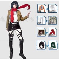 Anime Levi Attack Eren Mikasa Titan Ackerma Cosplay Costume Suit Belts Shingeki Kyojin Cloak Legion Role Play Outfit Halloween