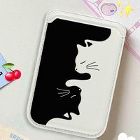 Creative Cat Leather Card Wallet Cover Phone Card Holder For Magnetic Case Suitable For all iPhone Magsafe Card Phone Back Bag
