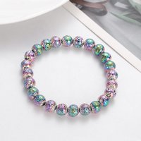 Natural Volcanic Stone Bracelet for Men Lava Stone 8mm Purple Beads Bracelet Handmade Adjustable Jewelry Pulseira
