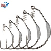 RoseWood 5/0 7/0 10/0 Heavy Duty Wide Gap Weighted Swimbait Hook With Centering Pin Offset Fishing Hooks Trout Bass Pike Tackle