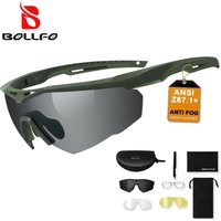 AliExpress NONE 3 Lens Impact-Resistant Shooting Glasses 2.5mm Military Tactical Glasses Anti-Fog Windproof Road Cycling Goggles Antiparras