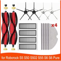 Brosses, serpillères et filtres HEPA pour aspirateurs robots Roborock S5, S50, S502, S55, S6 Pure, E4, 1S, SDJQR01RR – Accessoires