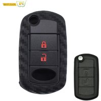 Silicone Carbon Fiber Style Car Key Shell Case Fob Cover For Range Rover Sport Vouge Land Rover Discovery 3 2006 2007 2008 2009
