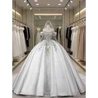 Luxury Heavy Industry Lace Diamond Princess Puff Wedding Dress Sexy Backless Auditorium Bridal Dress Vestido De Noiva Customized