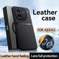 For VIVO iQOO 12 Case Magnetic PU Leather +TPU Edge Ultra-thin Drop-proof Camera Protection Cover for iQOO12 Pro