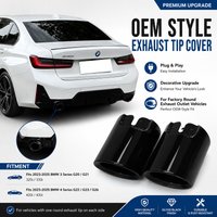 Gloss Black Exhaust Muffler Tip Cover For BMW G20 G21 G22 G26 2023-2025 LCI 320i 330i 420i 430i Stainless Steel Tailpipe