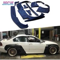 Car Wide Body Kits Door FRP Body Kits Cover Front Lip Rear Fender Trunk Spoiler For BMW E46 Sedan Body kits