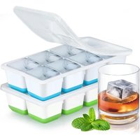 8 Large Ice Tray Silicone Mold Easy To Release Flexible Soft Bottom Easy To Release DIY Ice Maker for Whiskey and Cocktail Molds