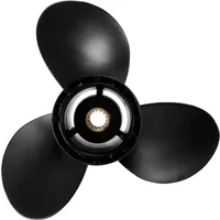 For Evinrude Johnson 15-35HP 778863 / 175191 Aluminum Alloy 10 x 13 Marine Outboard Propeller 3 Blades 14 Spline Tooth Black
