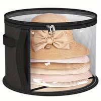 1Pc simple and transparent fashion hat storage bucket, hat storage artifact, stackable, round brim hat storage bag