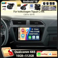 Android 16 Carplay Auto Car Radio For Volkswagen Tiguan 2 Mk 2016 2017 2018 2019 Multimedia Video Player Navigation GPS Stereo