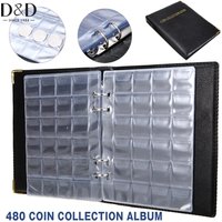 D&D 480Pockets Coin Collection Book 20 Pages Coin Collection Holder Album Commemorative Coin Organizer Storage 20/25/27/30mm