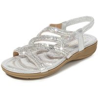 Summer New Women's Shoes Exquisite Rhinestone Roman Sandals for Woman Fashion Open Toe Flat Shoes Designer Shoes Sandalias Mujer