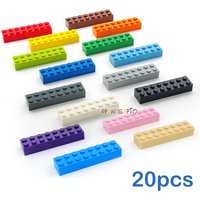 20pcs DIY Building Blocks Thick 2x8 Dots Educational Creative Toys for Children Figures Plastic Bricks Size Compatible With 3007