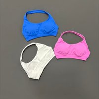 HISTELLO Soutien-gorge de sport pour femme, sans couture, dos ouvert, style licou, idéal pour le yoga, la gym, l'entraînement, le fitness et la course à pied