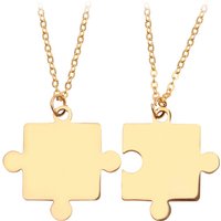 1Pair Stainless Steel Classic Puzzle Design Pendant Necklaces Exquisite Simple Jewelry Gift for Friends