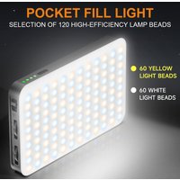 Portable Selfie Light Phone Fill Light 3000mAh Rechargeable Video Photography Light 120 LED 2500K-9000K Dimmable for Live Vlog