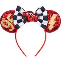 Disney Pixar Cars Kawaii Ear Headbands for Adults Lightning McQueen Hairband Cars on The Road Headwear Girl Bow Hair Accessories