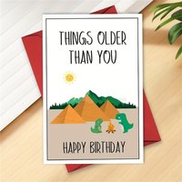 1pc,Funny Dinosaur Birthday Card for Men Women, Getting Old Birthday Card for Him Her, 40th 50th 60th 70th 80th Birthday Card, T