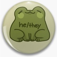 He/They Frog Pronouns Pin Buttons Brooches Jewelry Accessory Customize Brooch Fashion Lapel Badges