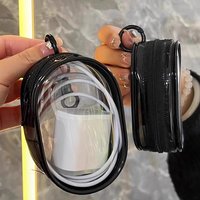 Portable Mini Transparent Oval Storage Bag Travel Cable Organizer Bag Charger Case Accessories Storage for Home Office Travel