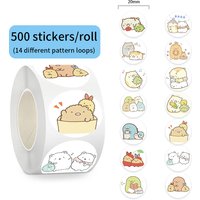 500Pcs/Roll Corner Creature Sealing Sticker Funny Cartoon Roll Decal DIY Luggage Phone Guitar Cup Scrapbook Waterproof Sticker