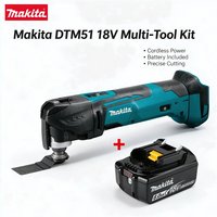 Makita DTM51 Akku-Multifunktions-Oszillationswerkzeug-Set mit 6 Klingen für DIY-Heimrenovierung, Schneiden, Schleifen und Schaben