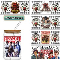 Funny Cartoon Pattern Decal UV DTF Transfer Sticker Cup Tumbler Wrap for 16oz Libbey Glasses Wraps Bottles DIY Mug Sticker