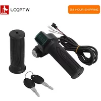 24/36/48/60V LED Digital Meter for Electric Bike Scooter Throttle Grip Handlebar With Power Switch LED Display Repair Part