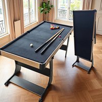 Hot Selling 4.5 ft Family Sports Game Folding Wooden Toys Billiard Table Snooker Table Custom Logo Home Pool Game Tables Wheels