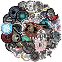 50Pcs Mysterious Viking Pirates Style Stickers Frost Nordic Giant Wolf Defense Totem Symbol Rune Toys Cool Decal Sticker Gift