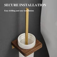 Nordic Style Toilet Brush Holder Golden Flexible Soft Bristles Creative Toilet Brush Set Floor Type Free Installation