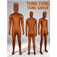 Tung Tung Tung Sahur, combinaison de cosplay pour adultes, costume de dessin animé, idéal pour Halloween, les carnavals et les fêtes, parfait comme cadeau.